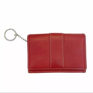 Minicartera plegable vintage Coach Hamptons de piel roja F41590