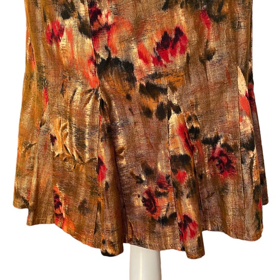 Vintage Betsey Johnson NY Floral Print Brown Cord… - image 5