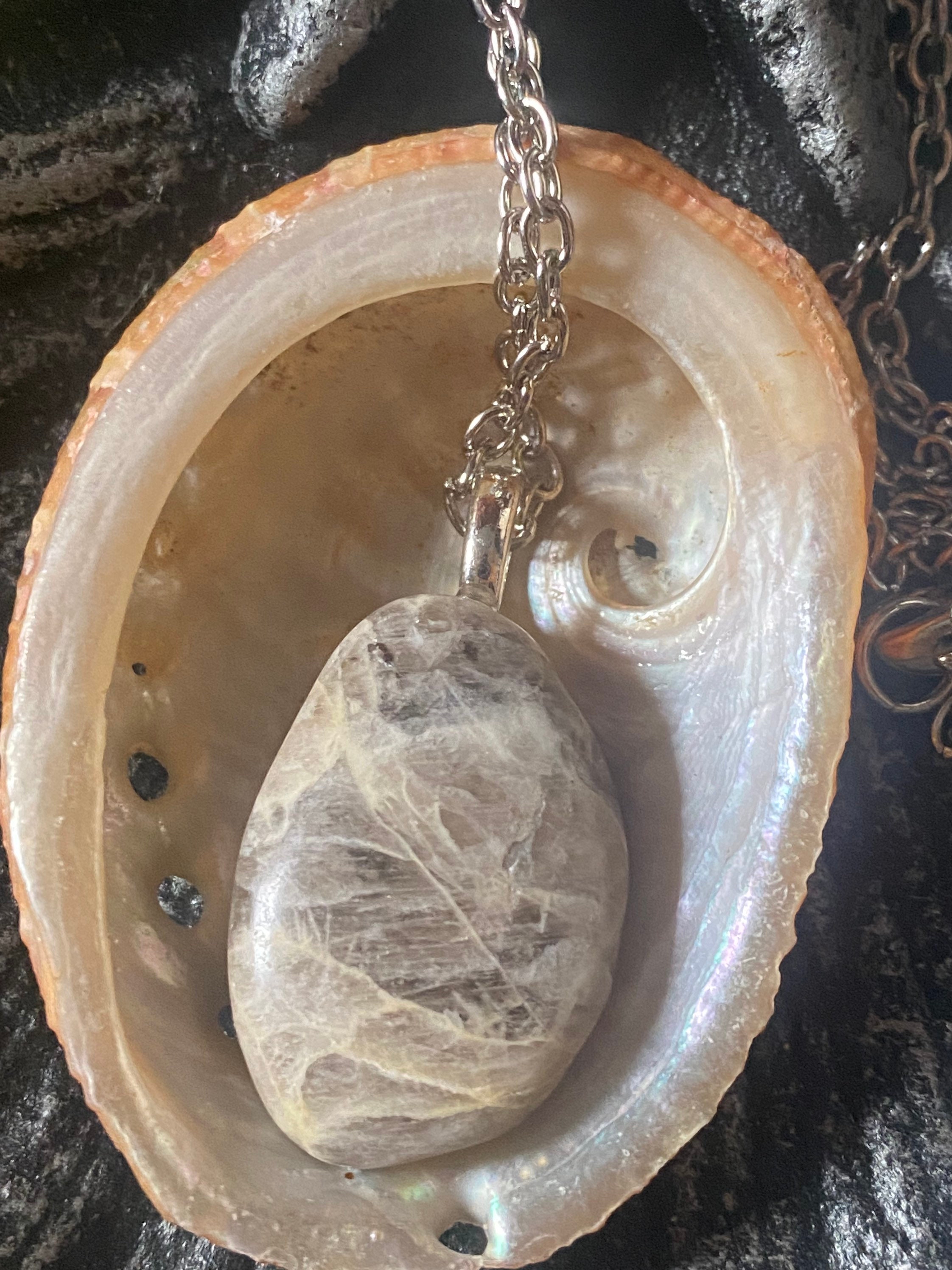 Smoky Quartz Quartzite Natural Stone Necklace With Chain