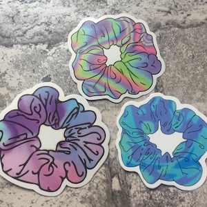Autocollants chouchous, effet tie-dye arc-en-ciel, aquarelle pastel rose bleu, décalcomanies de scrapbooking pour bagages d'ordinateur portable, rembourrage de bas de Noël