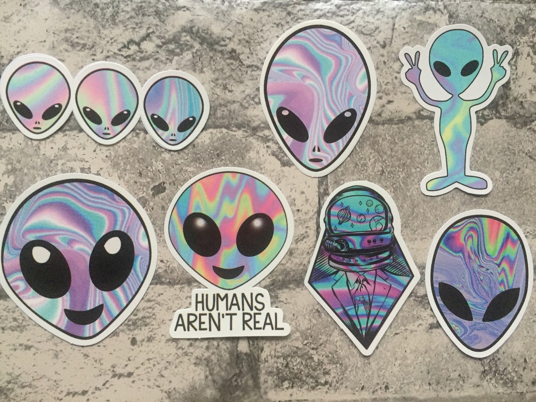 Alien Glossy Stickers Outer Space Astronaut UFO Stickers - Etsy UK