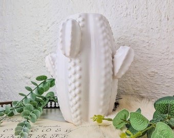 Cactus shaped vase - vintage cactus vase - white ceramic vintage vase - vintage cactus decoration