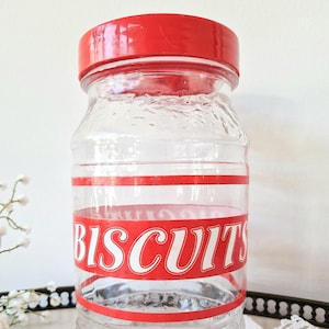 Large vintage glass cookie jar, cookie jar, kitchen storage, cookie jar, vintage kitchen biscuit, clear glass jar