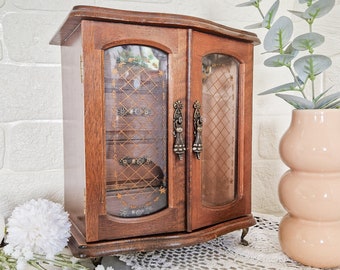 Armoire à bijoux boîte à musique vintage en bois