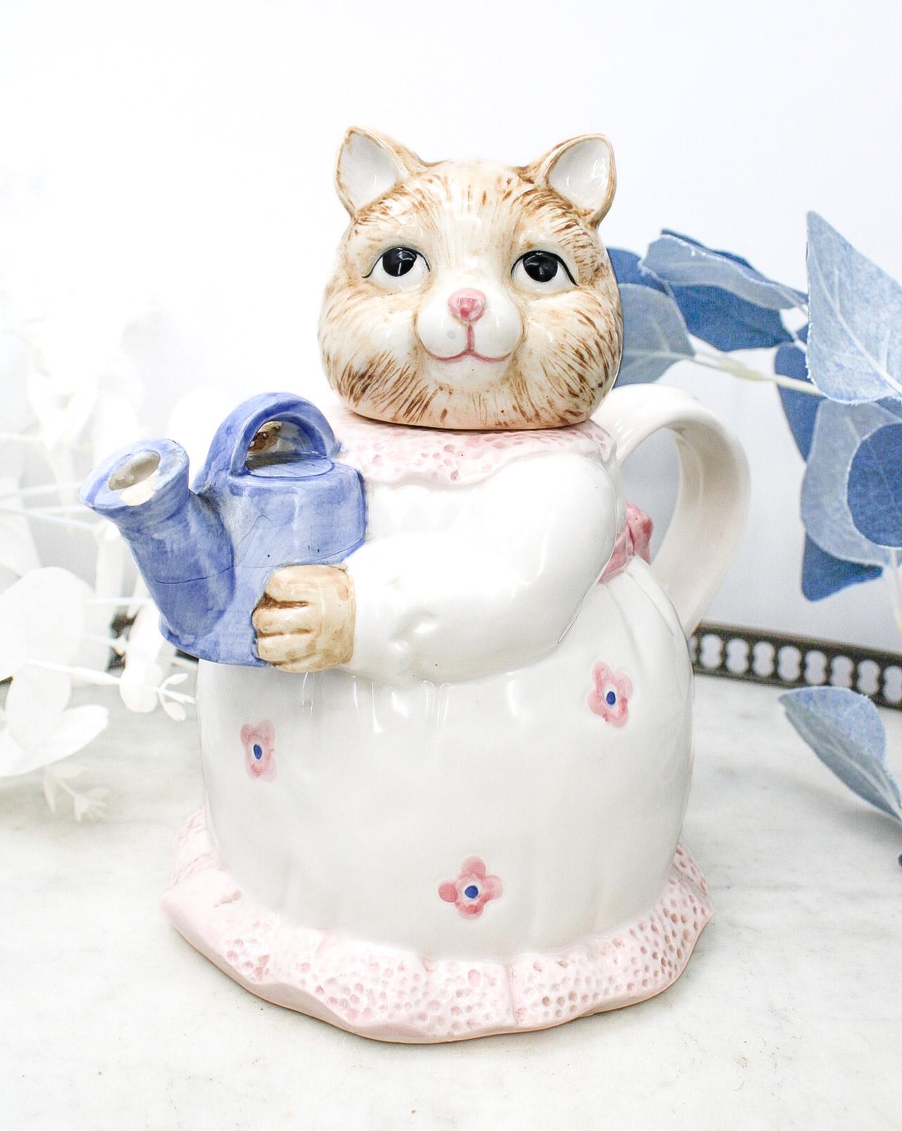 Théière Décorative Chats En Céramique Blanche - Neuve, Sans Marque - Service à Thé Rigolo