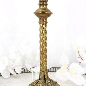 Late 19th century candlestick in gilded brass, gilded candlestick, large candlestick, antique candlestick