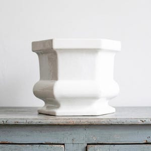 Grande fioriera in ceramica bianca o fioriera, Italia vintage, fioriera bianca, grande fioriera in ceramica