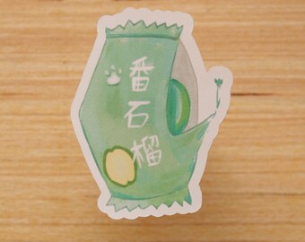 Planner Sticker Pastel Aesthetic Asian Food Sticker Taiwan Pastel Halftone Guava Juice Sticker Cute Drink Sticker Laptop Sticker