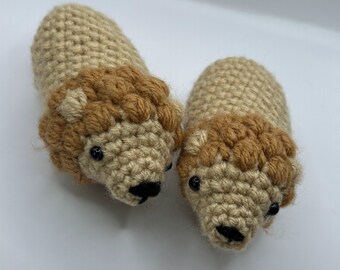 Crochet Lion: Handmade Stuffed Animal, Keychain Option