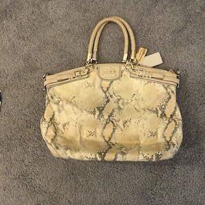 Coach Madison Lindsey Metallic Python Schlangenleder Geldbörse