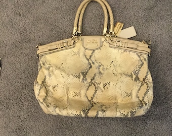Coach Madison Lindsey Metallic Python Snakeskin Purse