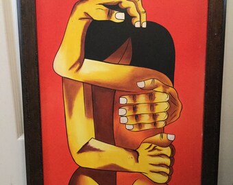 Parrech Vintage Large Oil Painting Art Artwork, Abstract, Pop art, Retro