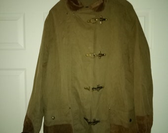 Polo Ralph Lauren Vintage Fireman's Olive Green Toggle Jacket Coat sz Large