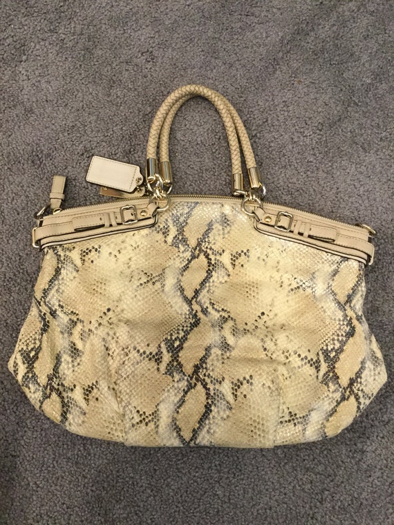 Coach Madison Lindsey Metallic Python Snakeskin P… - image 4