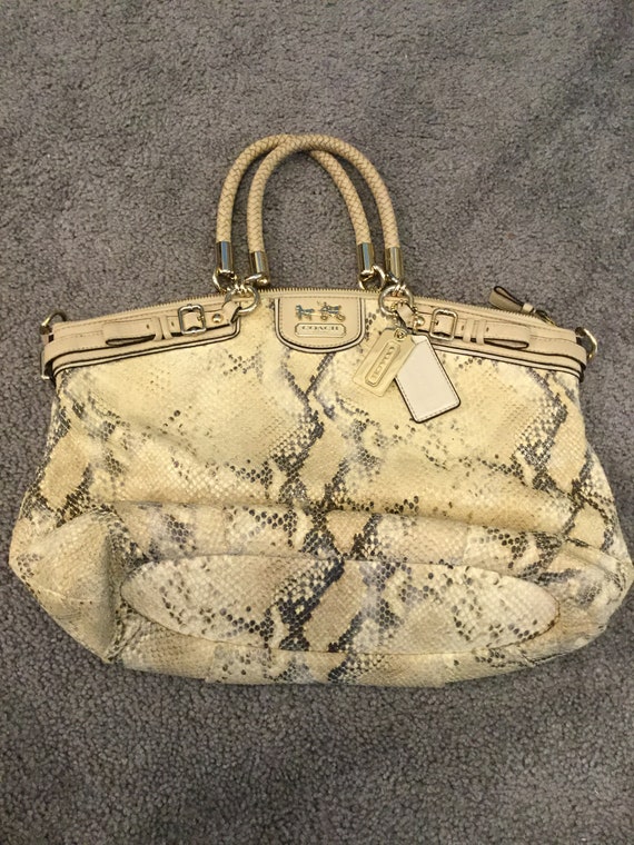 Coach Madison Lindsey Metallic Python Snakeskin P… - image 7