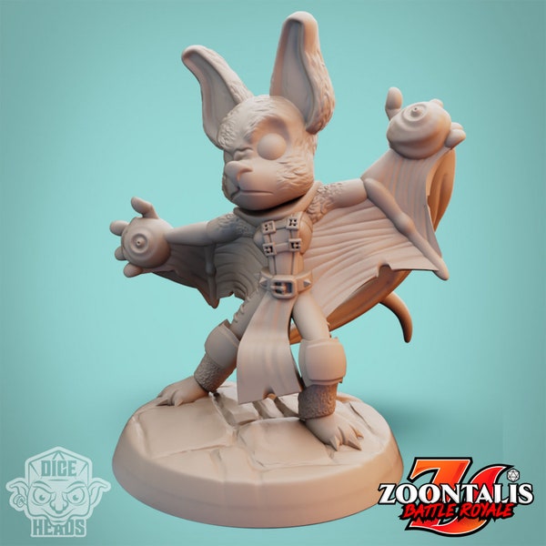 Figurine en résine à peindre, dans l'univers de chez Dice Deads - Bat Wizard