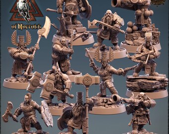 Resin figurine to paint, Universe The White Ravens, Complete figurine pack with bases