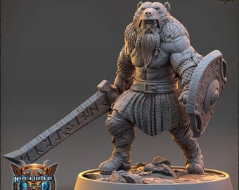 Peinta 3D - Resin figurine to paint, in the world of Northmen of the Howling Glacier from Daybreak Miniatures - Magnar Runeblade