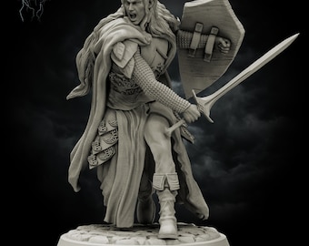 Peinta3D - Figurine en résine à peindre, dans l'univers de Stormborn Collectibles - Elven Warrior (Echelle 32mm) - Imprimé en 8k