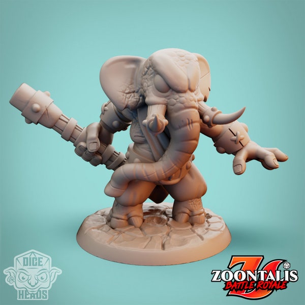 Figurine en résine à peindre, dans l'univers de chez Dice Deads - Elephant Rogue