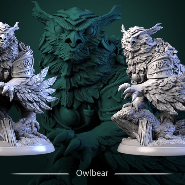 Peinta3D - Figurine en résine à peindre, dans l'univers de White Werewolf Tavern - Owlbear - Imprimé en 8k