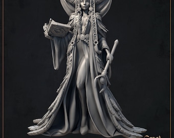 Peinta 3D - High quality 3D resin print from Peinta3D - Paintable resin figurine from Great Grimoire - Feathered Priestess -
