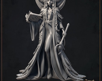 Peinta3D - Figurine en résine à peindre de chez Great Grimoire - Feathered Priestess - Imprimé en 8K