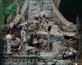 Peinta3D - Figurine en résine à peindre - Univers High Seas - Gravetide - Bundle de chez Archvillain Games - lmar Marrowhands [75mm]