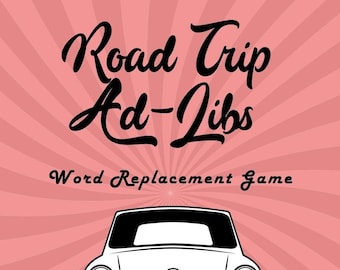 Printable Mad Libs, Mad Libs for Kids, Mad Libs for Adults, Road Trip Mad Libs, Game Night, Word Game, Road Trip Game, Digital Download,