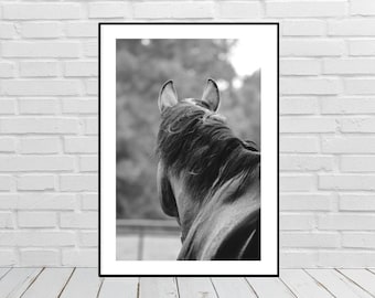 Arte della parete del cavallo stampabile, arte moderna del cavallo Boho, arte occidentale, fotografia di cavalli, decorazione della parete del cavallo, arte rustica