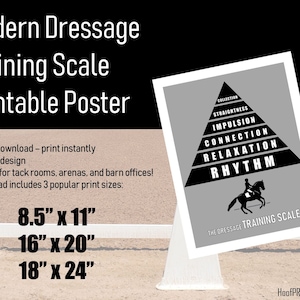Modern Dressage Training Scale Poster, Training Pyramid Poster, Digital Download, Printable, Barn, Tack Room, Stable Decor, Horse Training