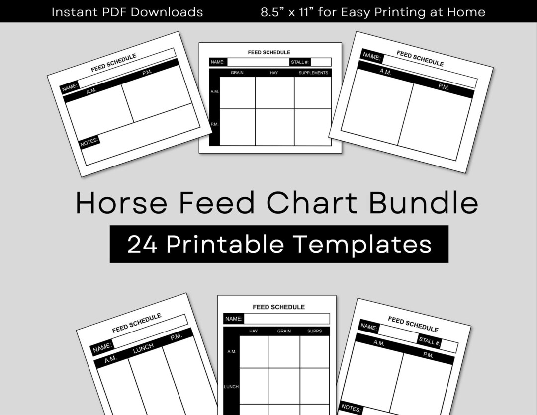 printable-horse-feed-chart-bundle-horse-feed-schedule-horse-stall
