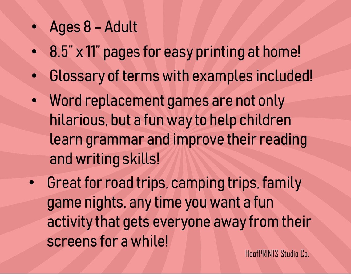 Printable Mad Libs, Mad Libs for Kids, Mad Libs for Adults, Road Trip ...