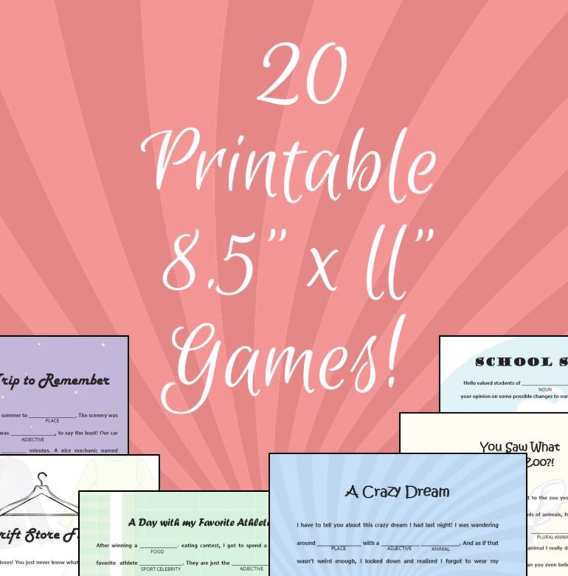 Printable Mad Libs, Mad Libs for Kids, Mad Libs for Adults, Road Trip ...