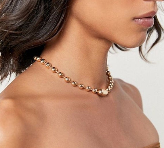 Thick Gold Necklace Gold Collar 