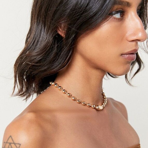 Thick Gold Necklace Gold Collar 
