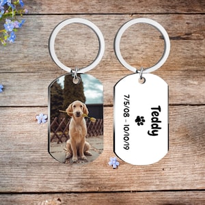 Photo keychain | Custom Picture Memory of Pet Dog Keychain | Personalized Photo Dog |Personalized Pet Memorial KeyChain | Dog In Heaven