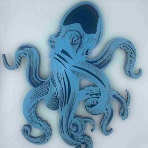 Oktopus Wanddeko, Multi Layer