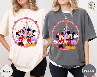 Mickey and Minnie Matching Shirt, Disney Couple T-Shirts, Disneyland Trip Family Vacation Tee, Mickey Minnie Lovers