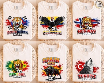 2026 Countries Flag Soccer Fan Shirt, Spain Mexico USA Brazil Team T-Shirt, Football Fan Tee, International Football Tournament