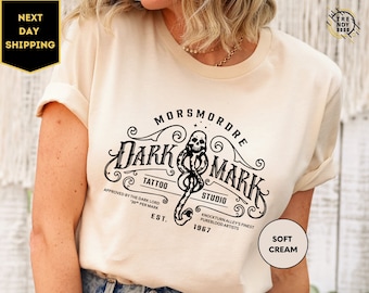 Dark Mark Tattoo Studio Shirt, Dark Mark Shirt, Book Shirt, Gift for Reader, Book T Shirt, Magic Shirt, Witchy Shirts, Wizard World Shirt