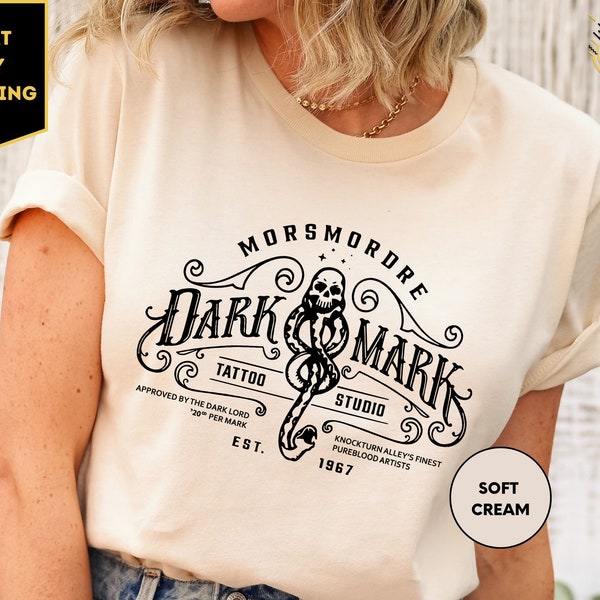 Dark Mark Tattoo Studio Shirt, Dark Mark Shirt, Book Shirt, Gift for Reader, Book T Shirt, Magic Shirt, Witchy Shirts, Wizard World Shirt