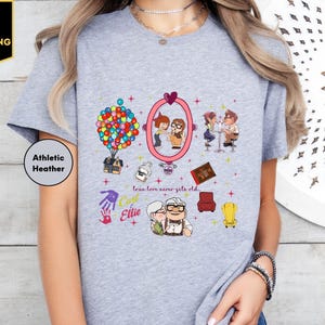 Coquette Bow Adventure Is Out There Disney Up Shirt, Disney House Balloons Shirt, Disney Couple Carl and Ellie Shirt
