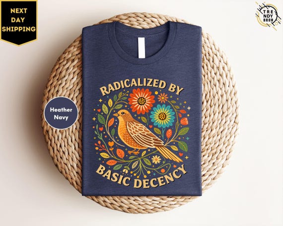 Radicalized By Basic Decency Shirt, Political Protest Tshirt, Feminist Activist Gift, Woman's Liberal Tee, Aesthetic Tee