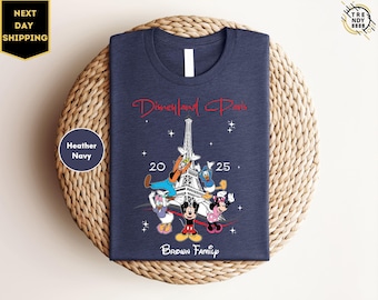Chemise Disneyland Paris, chemise vacances Disneyland Paris, chemise Tour Eiffel, chemise vacances en famille 2025, t-shirt Disneyland