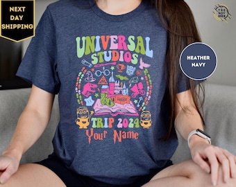 Custom 2024 Universal Studios Family Trip Shirt, Wizard House Family Vacation Shirt, Universal Studios Shirts For Family