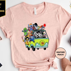 Scooby's Horror Road Trip Icons in the Mystery Van Tee, Mystery Machine, Michael Myers, Penny wise Halloween shirt