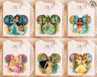 Retro Disney Princess Shirt, Coquette Disney Princess Tee, Disney Girl Trip Tee, Disney Group Shirt, Personalized Disney