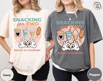 Gift for Pregnancy Announcement Shirt, Mom Gift, Disney Snacking For Two Pregnancy Announcement Shirt, Gift for Mom Shirts