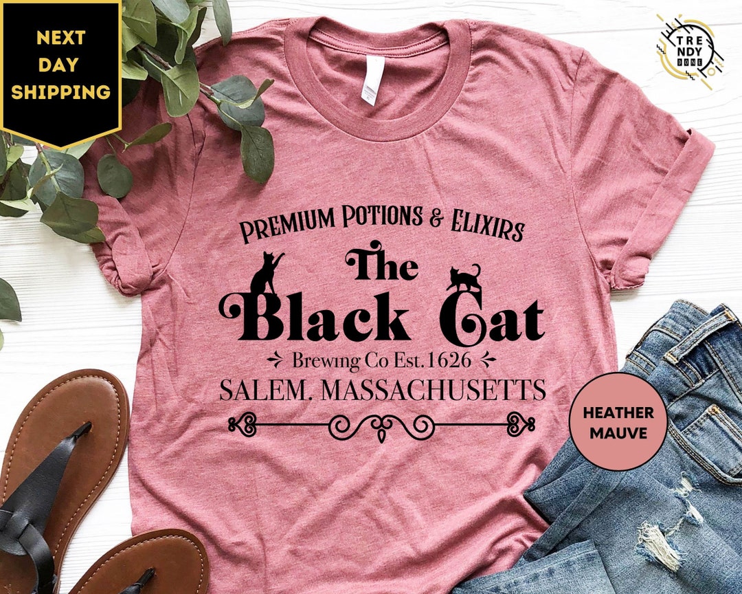 Salem Black Cat Vintage Shirt Halloween Tshirt Witchy Women Etsy